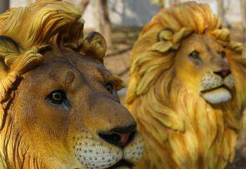 狮子雕塑-大型仿真动物玻璃钢狮子雕塑