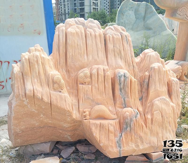 假山雕塑-学院晚霞红景观摆件假山雕塑高清图片