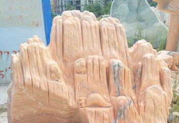 假山雕塑-学院晚霞红景观摆件假山雕塑