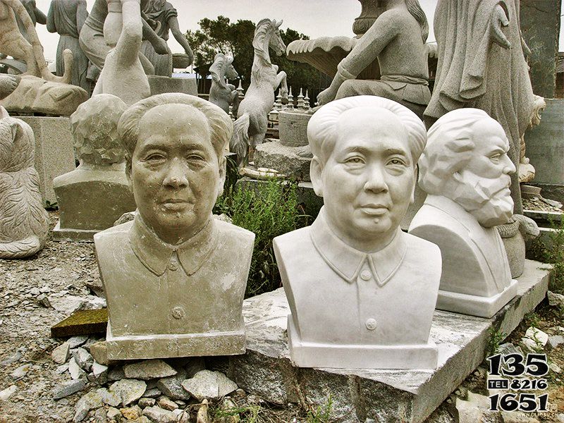 毛泽东雕塑-公园景区汉白玉石雕毛泽东雕塑高清图片