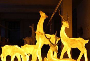 梅花鹿雕塑-城市街道仿真创意镂空夜晚照明梅花鹿雕塑