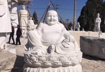 弥勒佛雕塑-景区大型汉白玉石雕大肚子弥勒佛雕塑