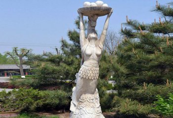 女娲雕塑-公园神话人物女娲补天石雕户外园林景观女娲雕塑