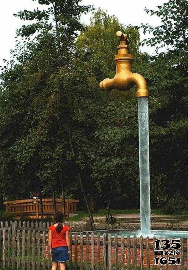 喷泉雕塑-创意公园水龙头喷泉景观铜雕高清图片