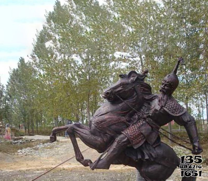 骑马雕塑-园林创意古代铜雕骑马雕塑高清图片