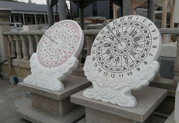 日晷雕塑-校园创意大理石石雕计时器日晷雕塑