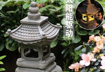 石灯雕塑-日式庭院户外落地装饰宫灯石灯室内创意摆件禅观石灯雕塑
