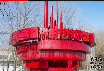 塔雕塑-公园创意不锈钢空心信号塔景观塔雕塑