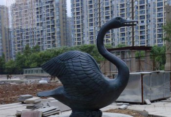 天鹅雕塑-公园不锈钢喷漆切面黑天鹅雕塑