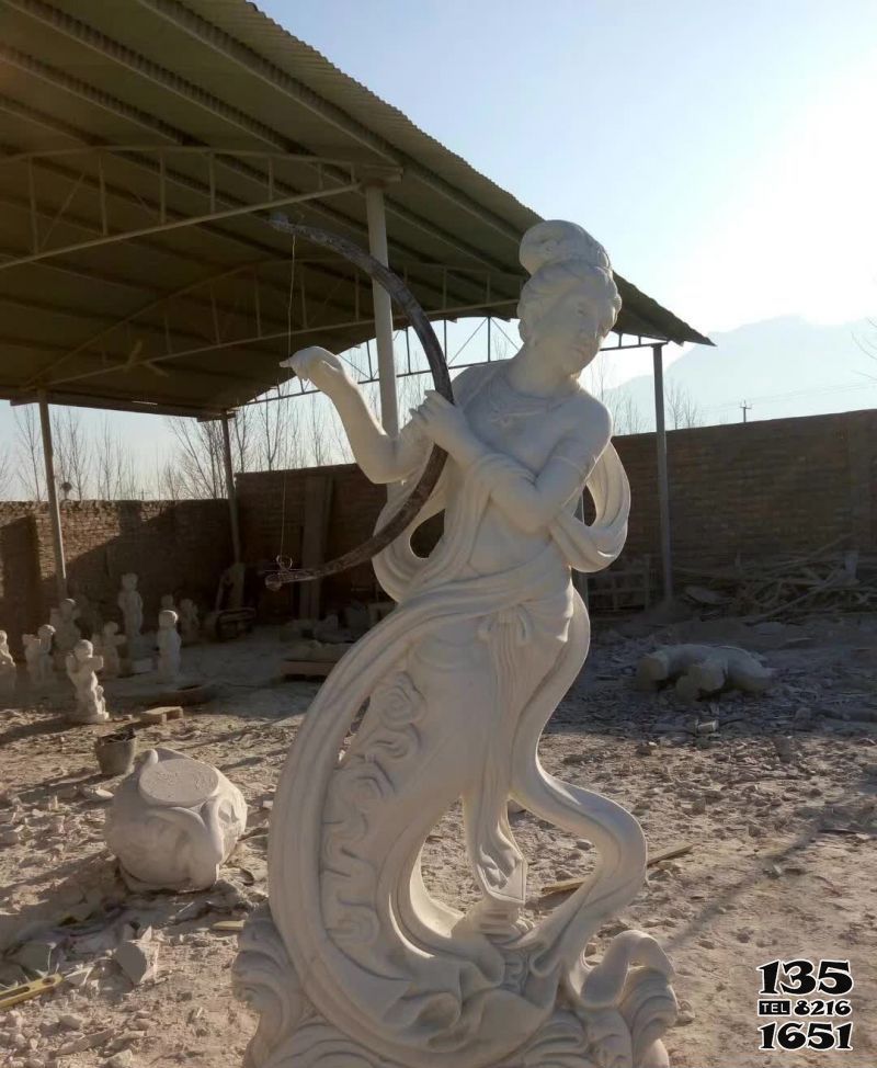 仙女雕塑-古代汉白玉石雕仙女雕塑高清图片