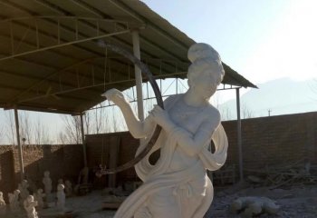 仙女雕塑-古代汉白玉石雕仙女雕塑