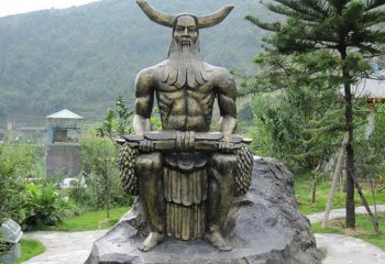 伏羲雕塑-观景区上古神话人物伏羲铜雕塑