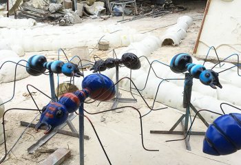 蚂蚁雕塑-儿童游乐园摆放喷漆彩绘玻璃钢蚂蚁雕塑