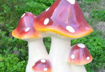 蘑菇雕塑-仿真蘑菇四头蘑菇花园装饰品摆件蘑菇雕塑