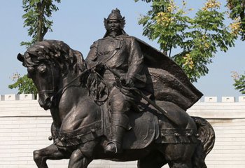 骑马雕塑-古人铜雕将军骑马雕塑