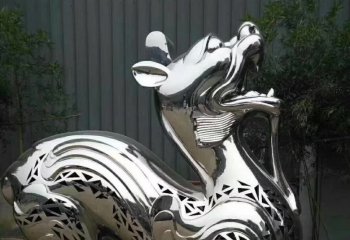 麒麟雕塑-不锈钢镜面抽象麒麟雕塑