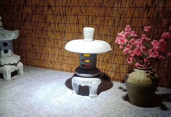 石灯雕塑-石灯笼落地日式庭院装饰石头灯户外摆件太阳能石灯雕塑