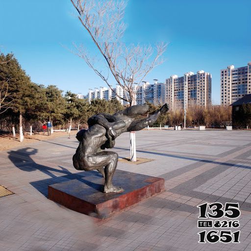 摔跤雕塑-摔跤景观人物城市广场体育主题雕塑高清图片