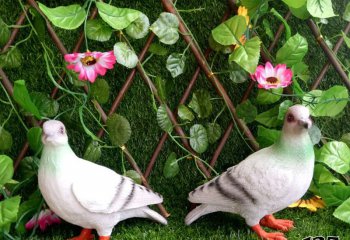 鸽子雕塑-公园花园户外玻璃钢彩绘装饰摆件