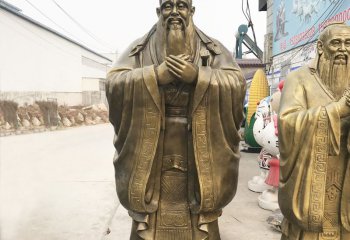 孔子雕塑-中国历史名人孔子玻璃钢仿铜雕塑