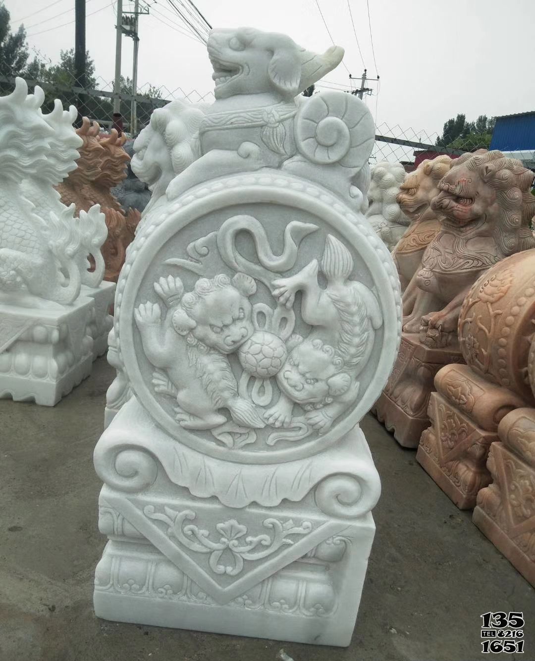 貔貅雕塑-庭院寺庙汉白玉石雕貔貅雕塑 貔貅雕塑-庭院寺庙汉白玉石雕貔貅雕塑高清图片