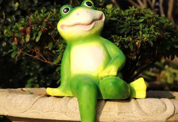 青蛙雕塑-海边彩绘玻璃钢青蛙雕塑