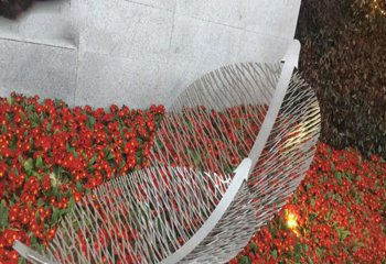 树叶雕塑-商业街公园镂空不锈钢树叶雕塑