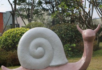 蜗牛雕塑-公园摆放的大角玻璃钢创意蜗牛雕塑