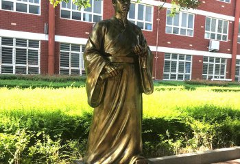 张衡校园名人铜雕像-纯铜历史人物中国古代科学家张衡铜雕塑