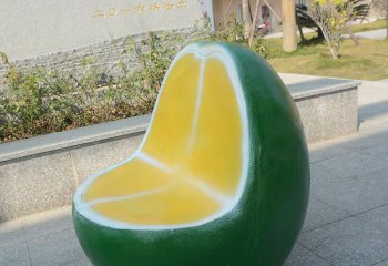 座椅雕塑-玻璃钢绿橙休闲卡通公园座椅雕塑