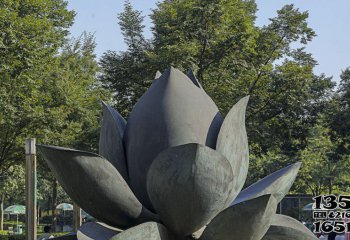 荷花雕塑-广场公园不锈钢创意荷花雕塑