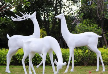 鹿雕塑-公园草坪树脂鹿雕塑