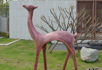 鹿雕塑-公园景区不锈钢仿铜鹿雕塑