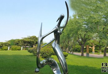 美女雕塑-不锈钢抽象公园美女雕塑