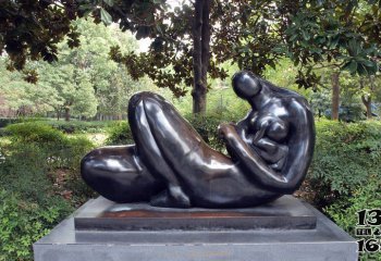 母子雕塑-公园景区不锈钢抽象母子雕塑