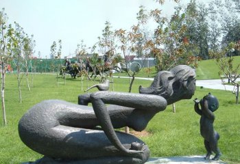 母子雕塑-景区大型铜雕公园装饰摆件母子雕塑