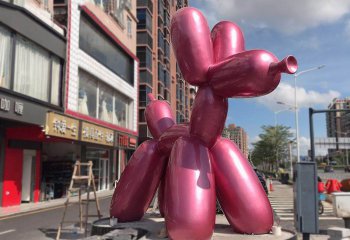 气球狗雕塑-大型商场门口摆放的玻璃钢创意气球狗雕塑