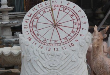日晷雕塑-户外景区创意汉白玉石雕日晷雕塑