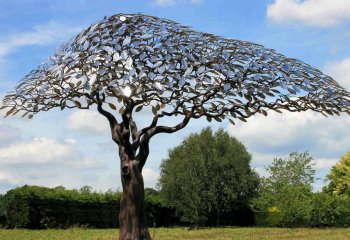 树雕塑-图书馆摆放不锈钢镂空树雕塑