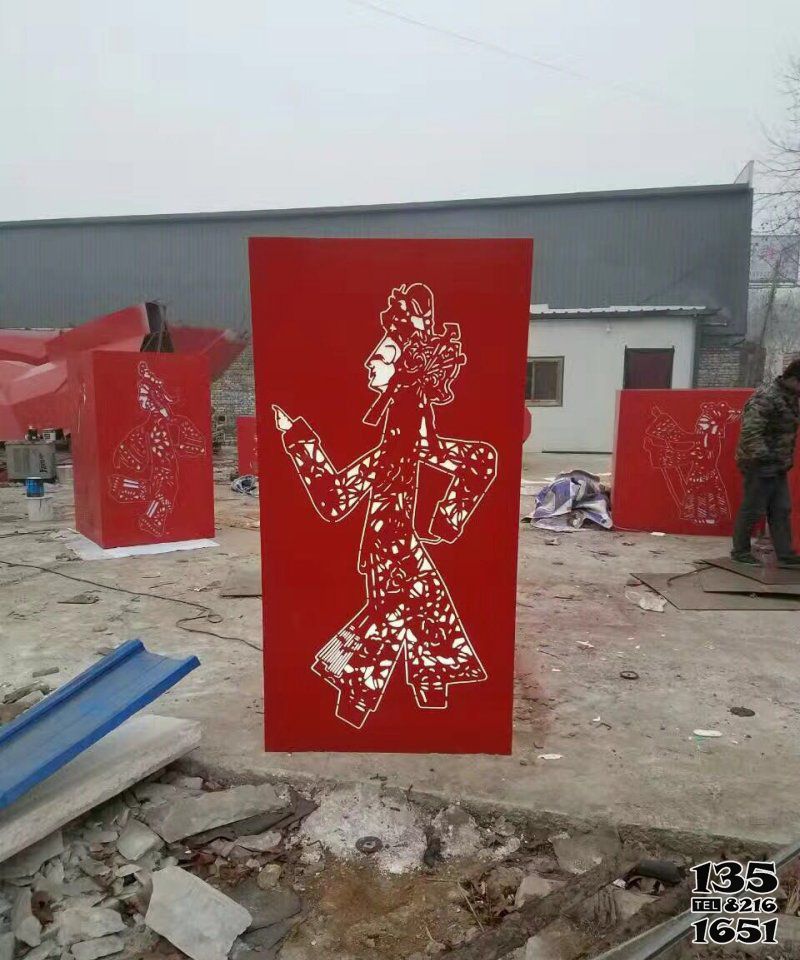公皮影戏雕塑-企业园林不锈钢镂空剪纸皮影戏人物灯罩雕塑 公皮影戏雕塑-企业园林不锈钢镂空剪纸皮影戏人物灯罩雕塑高清图片