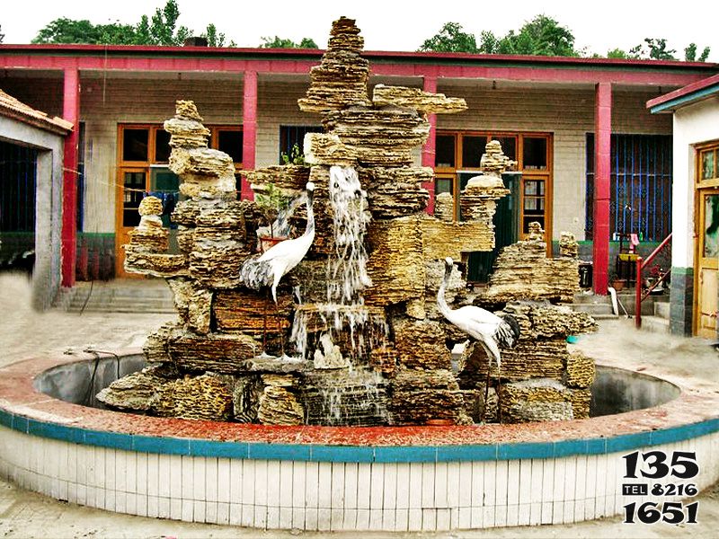 假山雕塑-庭院假山 喷泉观赏雕塑高清图片