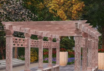 凉亭雕塑-广场园林新中式雕刻长廊休息座椅