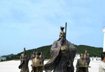 刘彻雕塑- 寺庙公园铸造鎏金汉武帝刘彻祭天情景雕塑