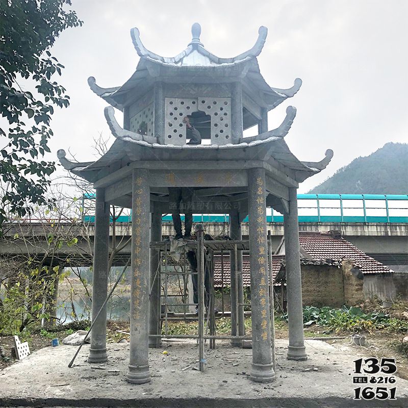 凉亭雕塑-乡镇景观青石仿古镂空休息纳凉凉亭 凉亭雕塑-乡镇景观青石仿古镂空休息纳凉凉亭高清图片