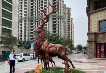 鹿雕塑-广场大型景观装饰品摆件鹿雕塑
