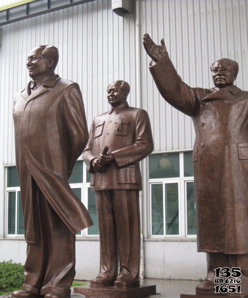 毛泽东雕塑-玻璃钢仿铜园林户外景观装饰大型摆件毛泽东雕塑