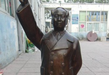 毛泽东雕塑-景区创意铜雕挥手告别的毛泽雕塑