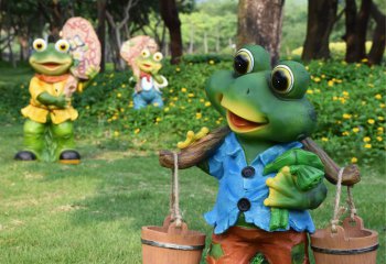 青蛙雕塑-公园彩绘个性树脂青蛙雕塑