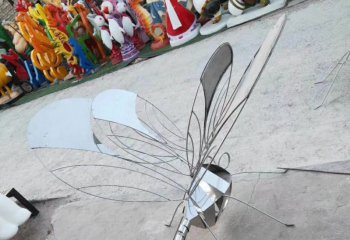 蜻蜓雕塑-商场酒店户外摆放镂空不锈钢蜻蜓雕塑