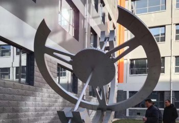 日晷雕塑-城市街道创意不锈钢抽象日晷雕塑
